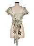 Boohoo 100% Polyester Silver Short Sleeve Top Size 6 - photo 2