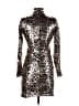 Topshop 100% Polyester Animal Print Silver Cocktail Dress Size 2 - photo 2