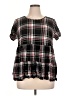 Torrid 100% Rayon Black Short Sleeve Blouse Size 1X Plus (1) - photo 1