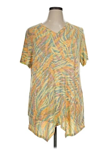 LOGO by Lori Goldstein Short Sleeve Blouse (view 1)