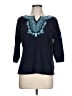Talbots 100% Cotton Teal 3/4 Sleeve Top Size Lg Petite - photo 1