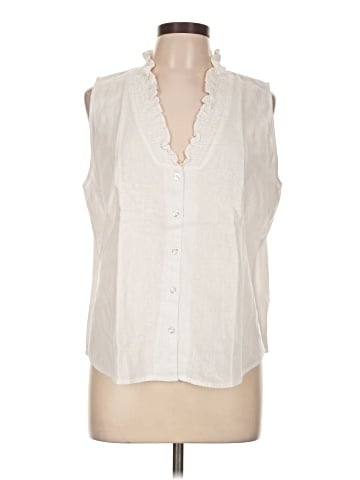 Ellen Tracy Sleeveless Button-Down Shirt (view 1)