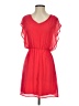 Buttons Solid Red Casual Dress Size S - photo 1