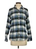 L.L.Bean Plaid Blue Long Sleeve Button-Down Shirt Size S - photo 1