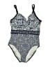 Lands' End Paisley Blue One Piece Swimsuit Size 8 - photo 1
