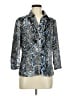 Fred David Blue 3/4 Sleeve Button-Down Shirt Size M - photo 1
