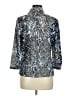 Fred David Blue 3/4 Sleeve Button-Down Shirt Size M - photo 2