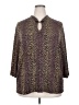En Focus Studio Animal Print Brown 3/4 Sleeve Blouse Size 2X - photo 1