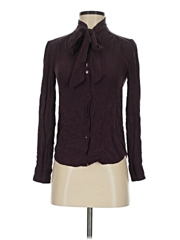 T. Babaton Long Sleeve Silk Top (view 1)