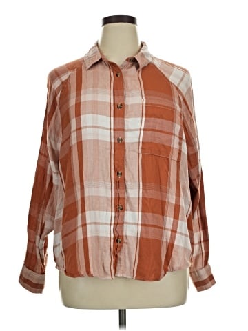 SO 3/4 Sleeve Button-Down Shirt (view 1)