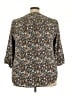 Torrid 100% Polyester Floral Black 3/4 Sleeve Blouse Size 3X Plus (3) - photo 2