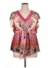 One World Pink Short Sleeve Blouse Size 1X - photo 1