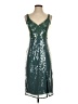 Hutch 100% Polyester Metallic Green Cocktail Dress Size 00 - photo 1