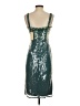Hutch 100% Polyester Metallic Green Cocktail Dress Size 00 - photo 2