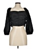 J.Crew 100% Polyester Black 3/4 Sleeve Blouse Size 8 - photo 1