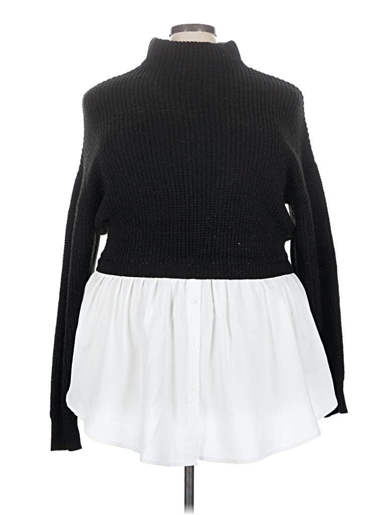 Pre-owned Eloquii Turtleneck Sweater In Black
