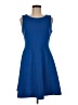 Just... Taylor 100% Polyester Solid Blue Casual Dress Size 6 - photo 1