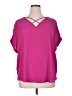 Worthington 100% Polyester Pink Short Sleeve Blouse Size XL - photo 1