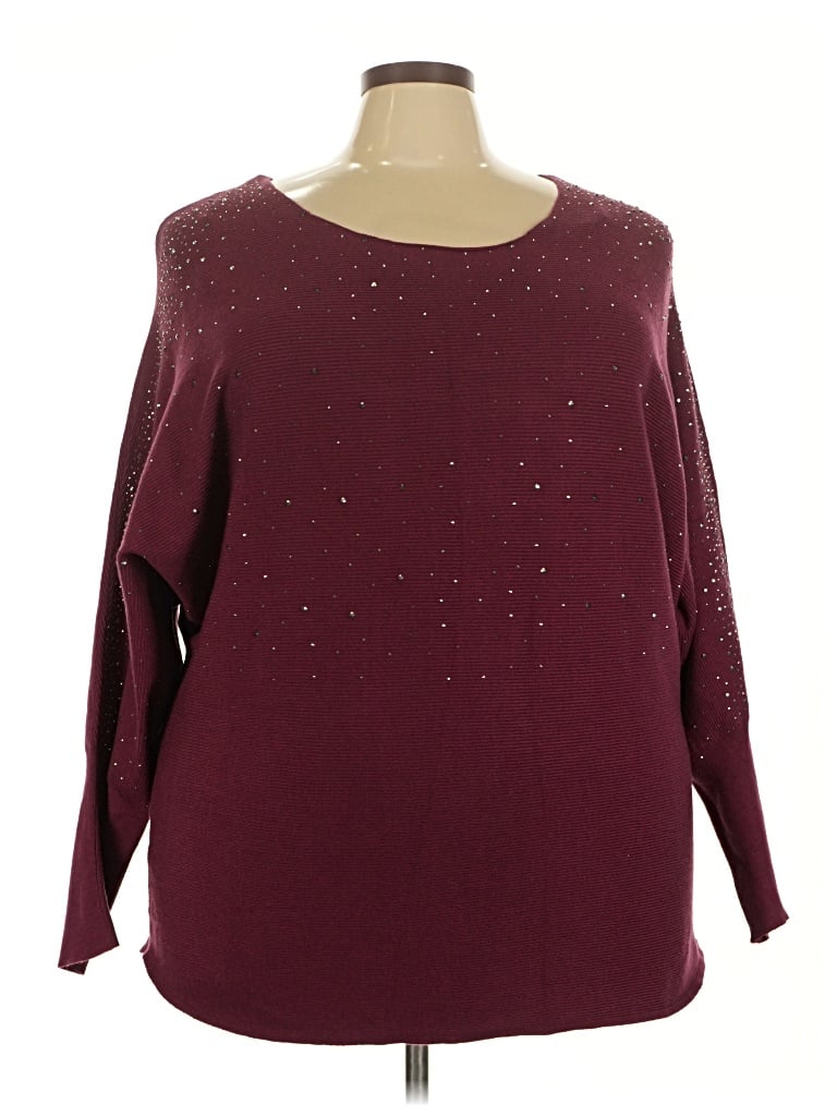 Pre-owned Emily Daniels Pullover Sweater In Burgundy