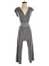 Caution to the Wind Metallic Silver Jumpsuit Size S - photo 1