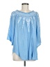 Terre Bleue 100% Rayon Blue 3/4 Sleeve Blouse Size M - photo 1