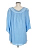 Terre Bleue 100% Rayon Blue 3/4 Sleeve Blouse Size M - photo 2