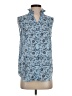 Ann Taylor 100% Polyester Paisley Blue Sleeveless Blouse Size S - photo 1