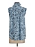 Ann Taylor 100% Polyester Paisley Blue Sleeveless Blouse Size S - photo 2