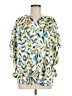 Chico's 100% Polyester Yellow Short Sleeve Blouse Size Sm (0.5) - photo 1