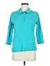 Appleseeds 100% Cotton Teal 3/4 Sleeve Button-Down Shirt Size M - photo 1