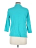 Appleseeds 100% Cotton Teal 3/4 Sleeve Button-Down Shirt Size M - photo 2