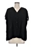 Pleione 100% Polyester Black Short Sleeve Blouse Size M - photo 1