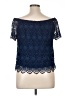 a.n.a. A New Approach 100% Polyester Blue Short Sleeve Top Size XL - photo 2