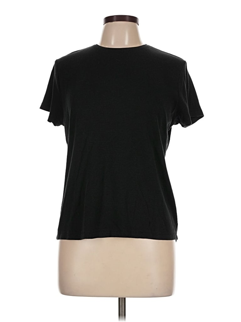 Pre-owned Merona Short Sleeve Top Black Crew Neck Tops