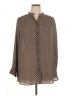 H&M 100% Polyester Polka Dots Brown Long Sleeve Blouse Size 14 - photo 1