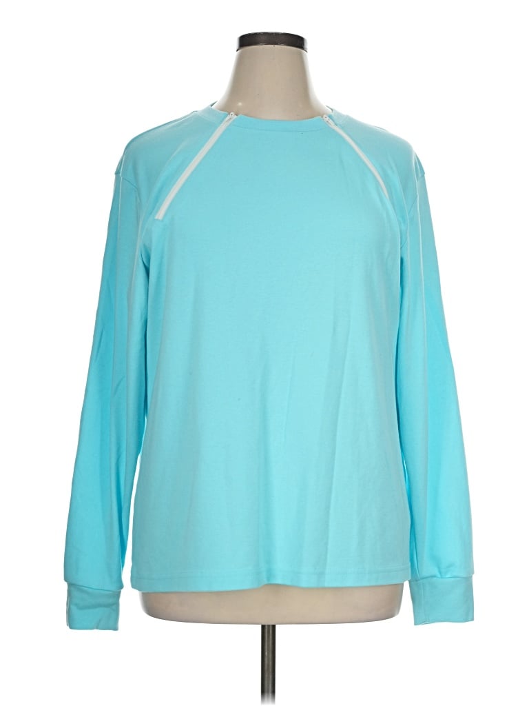 Pre-owned Assorted Brands Long Sleeve T-shirt In Teal