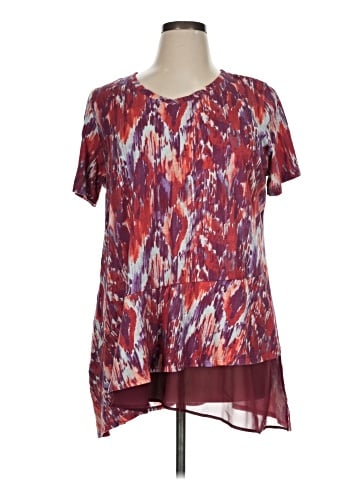 LOGO by Lori Goldstein Short Sleeve Blouse (view 1)