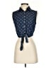 Forever 21 Blue Sleeveless Button-Down Shirt Size S - photo 1