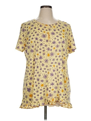 LOGO by Lori Goldstein Short Sleeve Blouse (view 1)