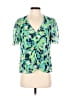 CAbi 100% Polyester Green Short Sleeve Blouse Size S - photo 1