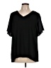 H By Halston Black Short Sleeve Top Size L - photo 1