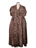 Torrid 100% Polyester Animal Print Brown Casual Dress Size 3X Plus (3) - photo 1
