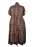 Torrid 100% Polyester Animal Print Brown Casual Dress Size 3X Plus (3) - photo 2