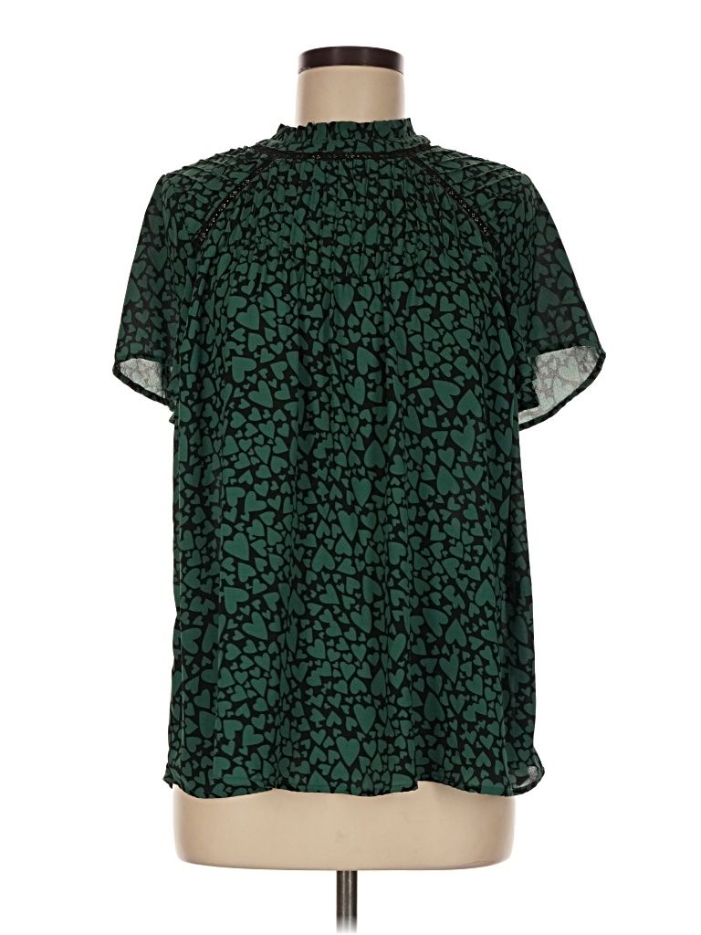 Pre-owned Torrid Short Sleeve Blouse In Green