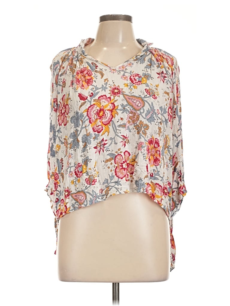 Pre-owned Nicole Miller 3/4 Sleeve Blouse In Ivory