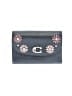 Coach 100% Leather Floral Solid Blue Gray Leather Wallet One size - photo 1