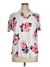 Ceasikery Floral Silver Short Sleeve Polo Size XL - photo 1