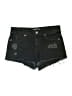 Express Jeans 100% Cotton Graphic Black Denim Shorts Size 8 - photo 1