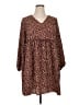 Shein Curve 100% Polyester Animal Print Brown Casual Dress Size 14 Plus (1) - photo 1