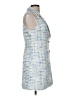 Likely 100% Polyester Tweed Blue Cocktail Dress Size 8 - photo 4